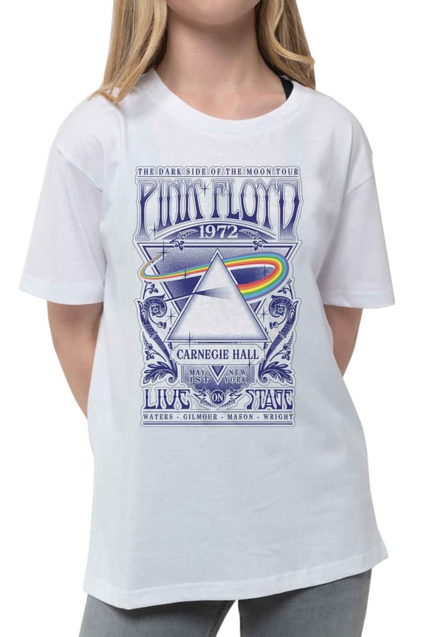 Pink Floyd Kids T Shirt Carnegie Hall Poster Official White Ages 3-14 yrs
