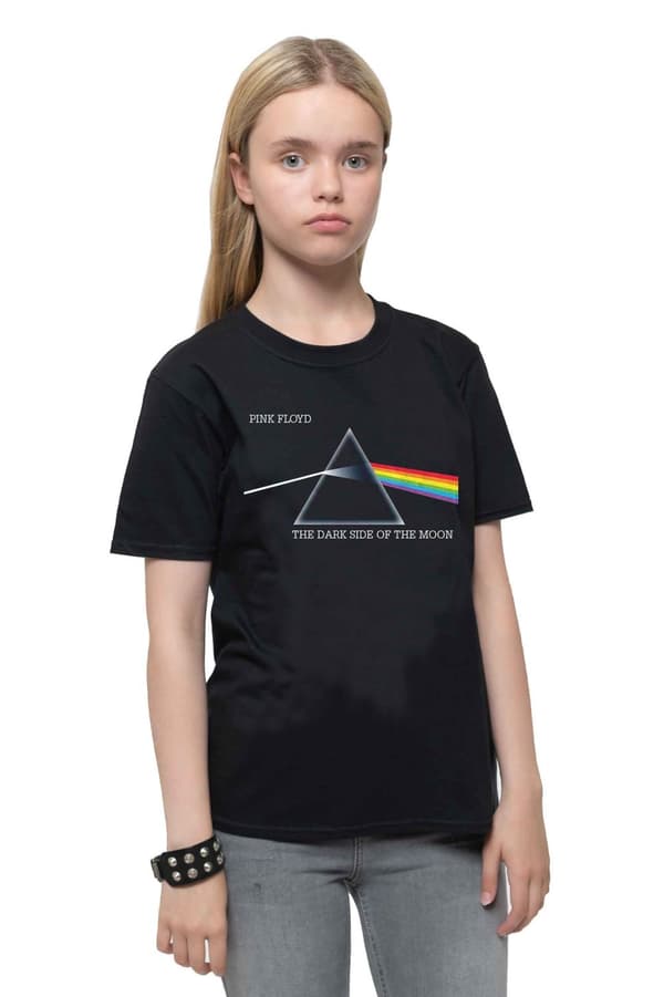 Pink Floyd Kids T Shirt Dark Side of the Moon Logo Official Ages 1-12 yrs Black Large (9/10 Yrs)