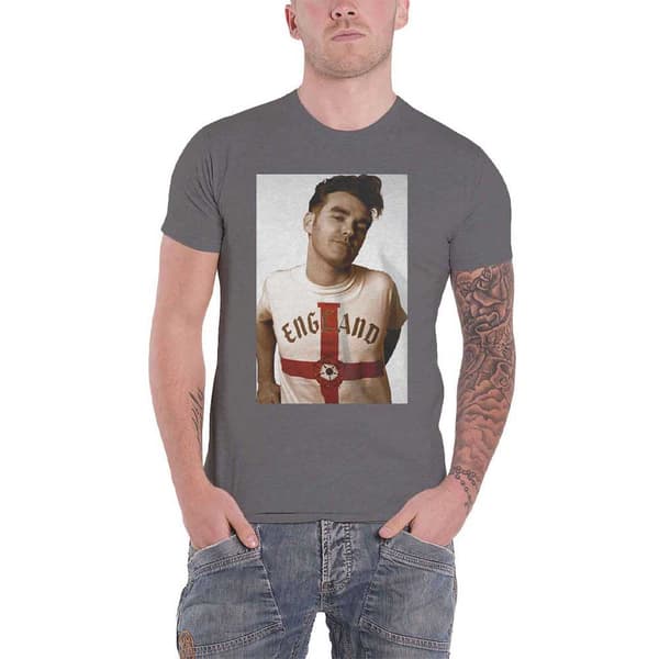 Morrissey T Shirt Glamorous Glue Portrait Official Mens Grey Grey M