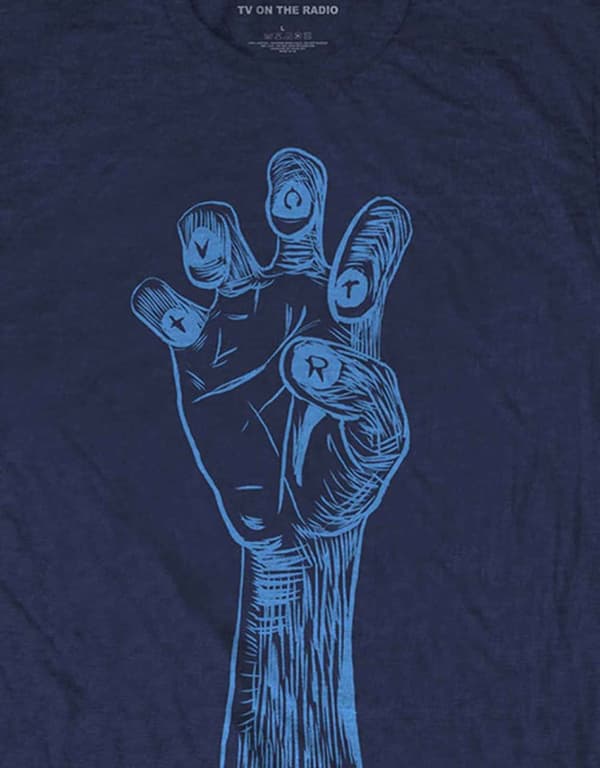 TV On The Radio T Shirt Brushstroke Hand Band Logo Official Mens Navy Blue