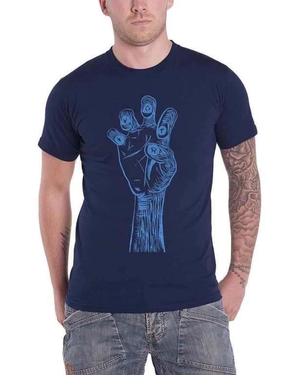 TV On The Radio T Shirt Brushstroke Hand Band Logo Official Mens Navy Blue