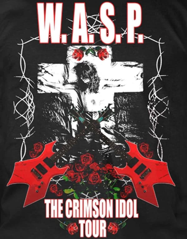 WASP W.A.S.P. T Shirt Crimson Idol Tour Band Logo Official Mens Black L