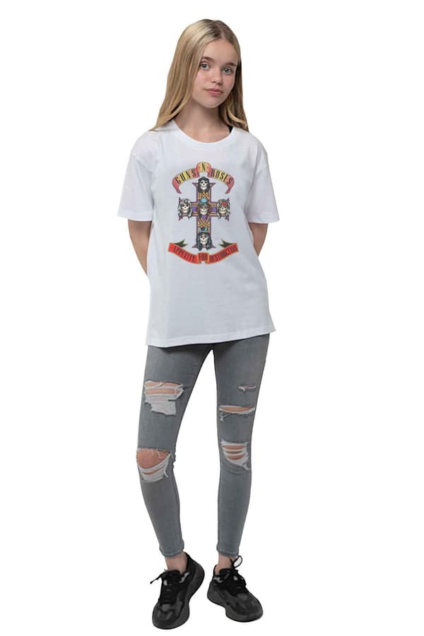 Guns N Roses Kids T Shirt Appetite for Destruction Logo Official Ages 1-12 yrs