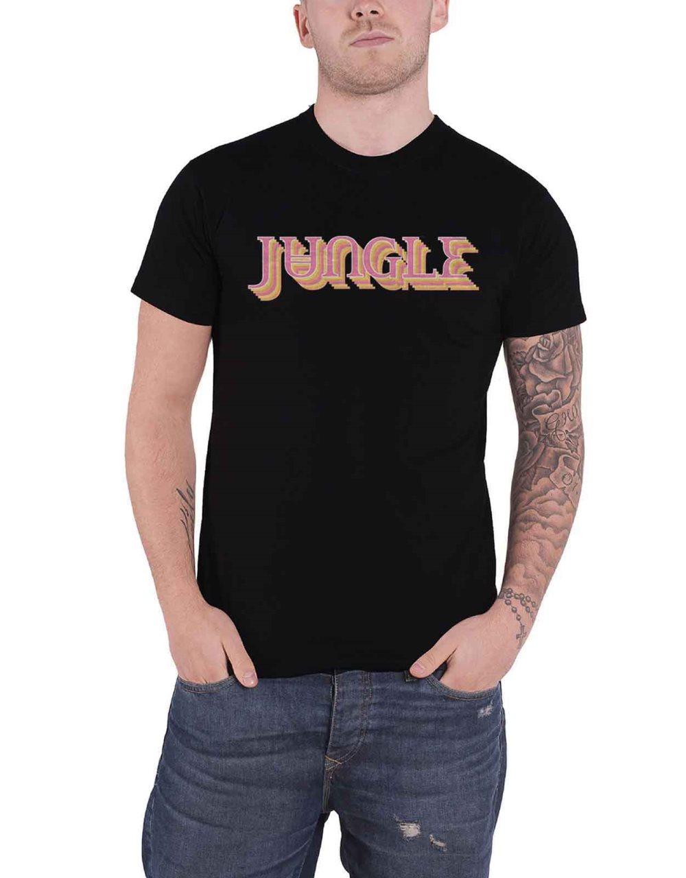 Jungle T Shirt Colour Band Logo Official Mens Black