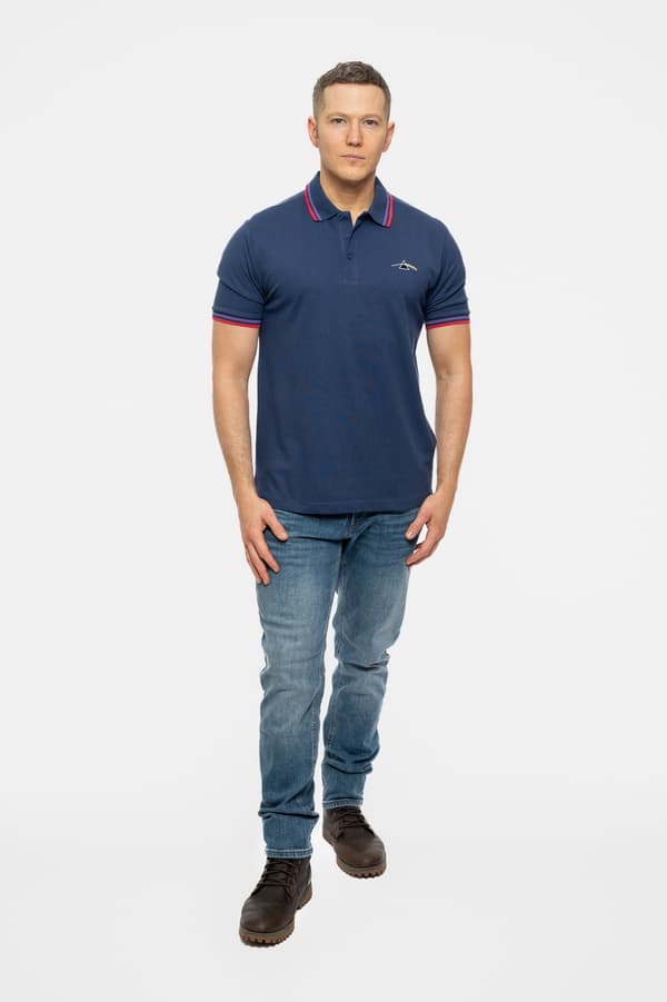 Pink Floyd Polo Shirt Dark Side of the Moon Prism Official Mens Navy Blue
