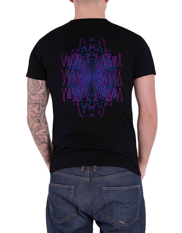 Incubus T Shirt Trippy Neon Band Logo Official Mens Black