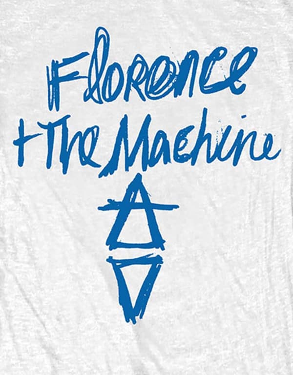 Florence & The Machine T Shirt Hand Drawn Logo Official Womens Skinny Fit White