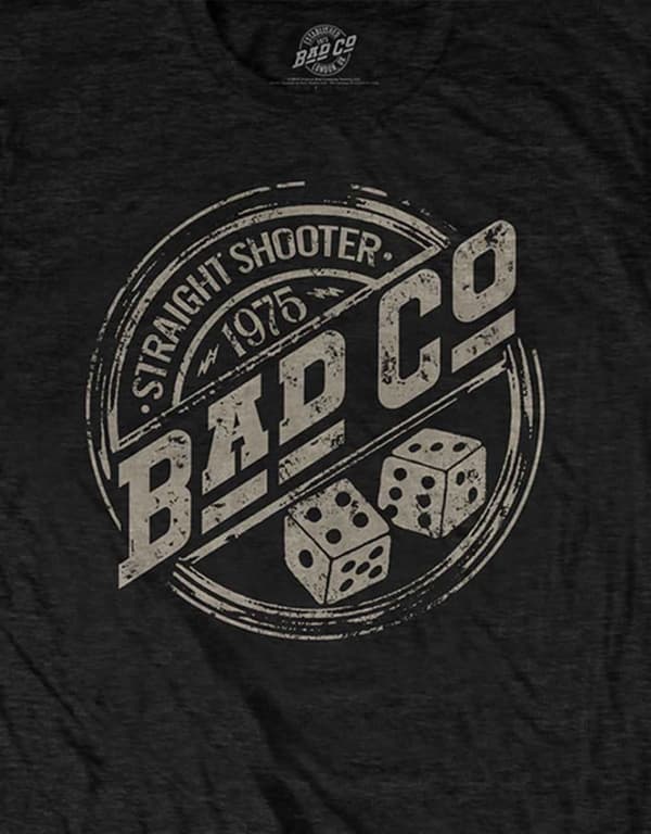 Bad Company T Shirt Straight Shooter Roundel Band Logo Official Mens Black