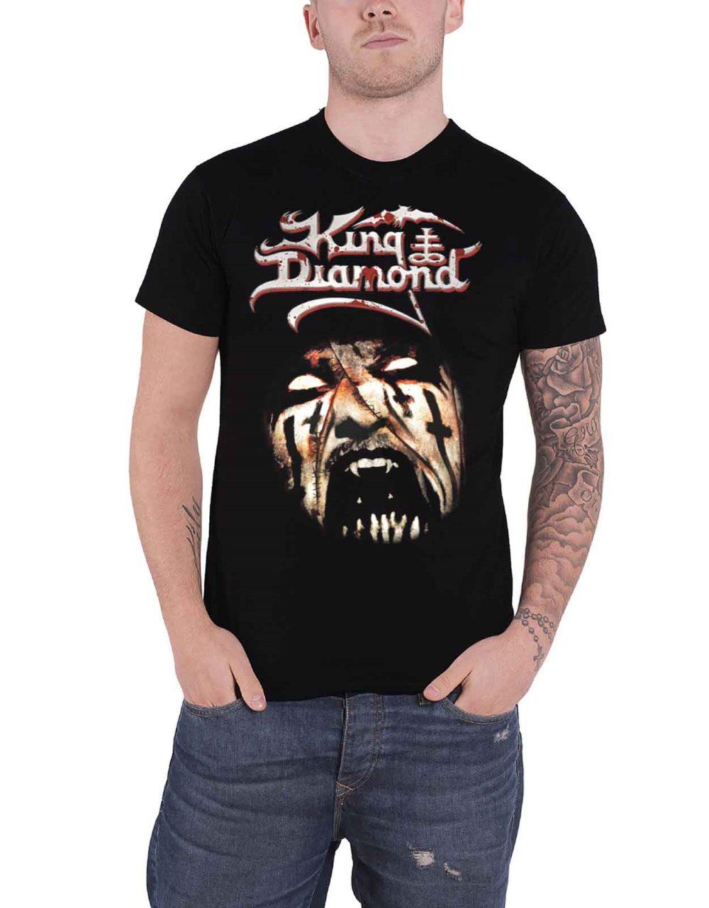 King Diamond T Shirt Puppet Master Face Band Logo Official Mens Black
