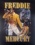 Miniatyrbild 3 av 4: Freddie Mercury T Shirt Live on stage Homage logo Official Mens Black