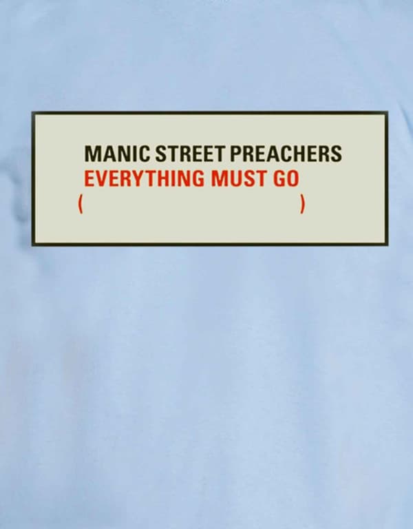 Manic Street Preachers T Shirt Everything Must Go Logo Official Mens Blue