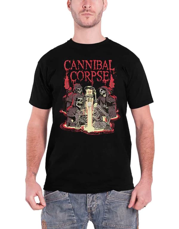 Cannibal Corpse T Shirt Acid band logo Official Mens Black Black L