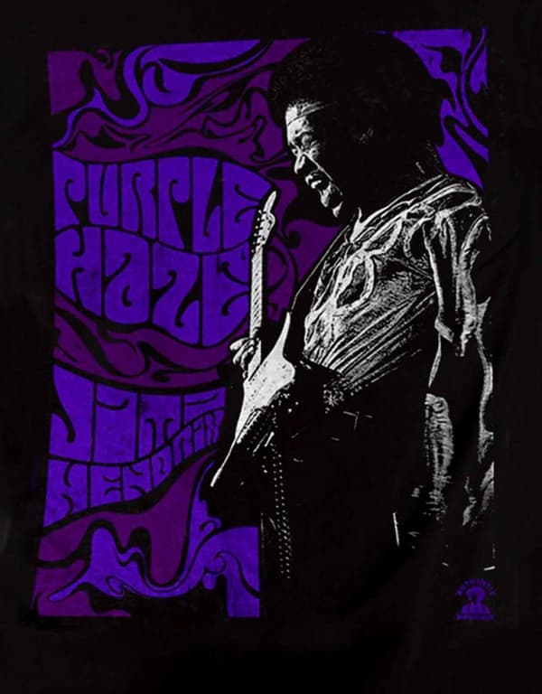 Jimi Hendrix T Shirt Mens Purple Haze band of gypsys Official Black