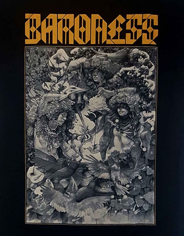 Baroness T Shirt Gold and Grey Tour 2019 Dates Band Logo Official Mens Black