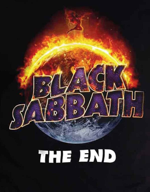 Black Sabbath T Shirt The End 2016 Tour Flaming Ozzy Official Unisex Black