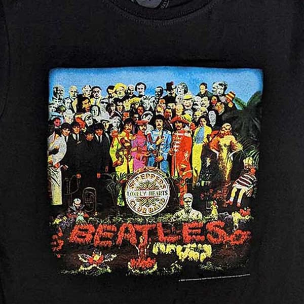 The Beatles T Shirt Sgt Pepper Album Cover Official Womens Black Skinny Fit