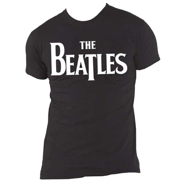 The Beatles T Shirt Classic Drop T Band Logo Official Mens Black