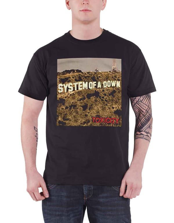 System Of A Down T Shirt Toxicity band logo Black Official Mens