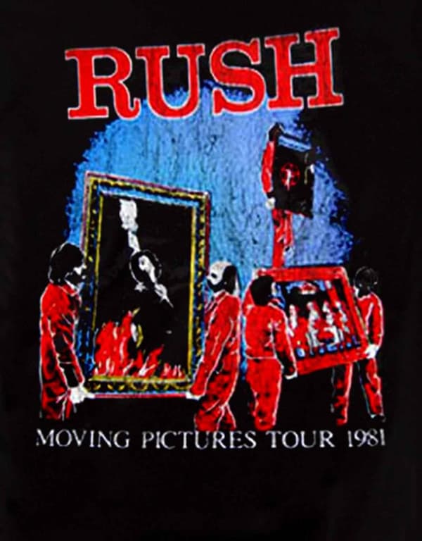 Rush T Shirt Mens Moving Pictures Tour 81 Band Logo Official Black