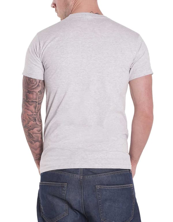 Jimi Hendrix Halo Portrait Contrast Band Logo Official Mens Grey T Shirt