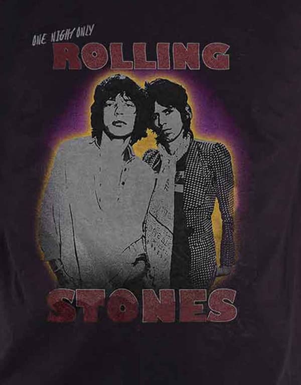 The Rolling Stones T Shirt Mick and Keith Band Logo Official Mens Black