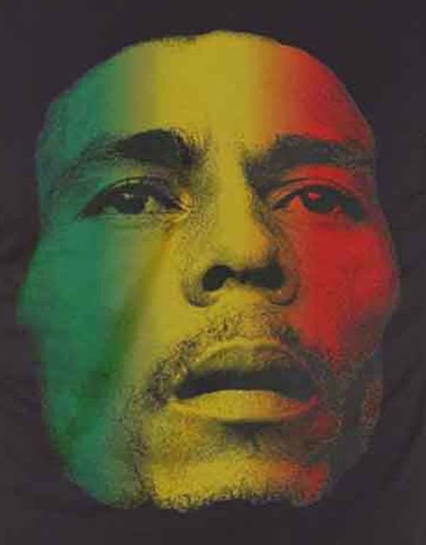 Bob Marley T Shirt Rasta Face Jamaican Flag Logo Official Mens Black