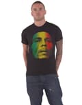 Miniatyrbild 1 av 4: Bob Marley T Shirt Rasta Face Jamaican Flag Logo Official Mens Black