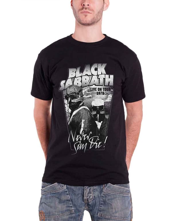 Black Sabbath Never Say Die live on tour 1978 Official Unisex Black T Shirt Black L