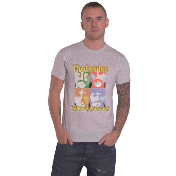 The Beatles T Shirt yellow Submarine Sea Of Science Official Mens Grey
