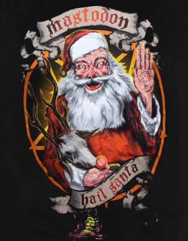 Mastodon Mens Sweatshirt Black Hail Santa Christmas Holidays Logo Official