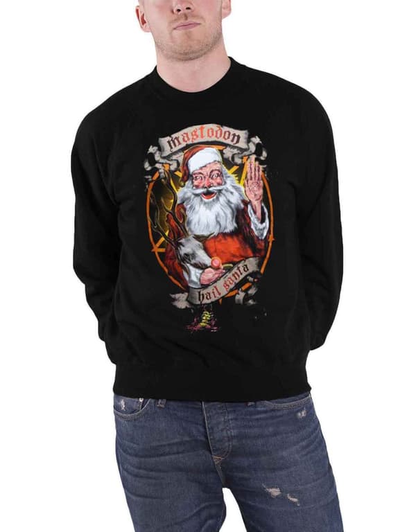 Mastodon Mens Sweatshirt Black Hail Santa Christmas Holidays Logo Official Black S