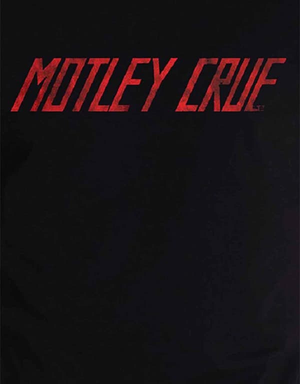 Motley Crue T Shirt Classic Distressed Band Logo Official Mens Black