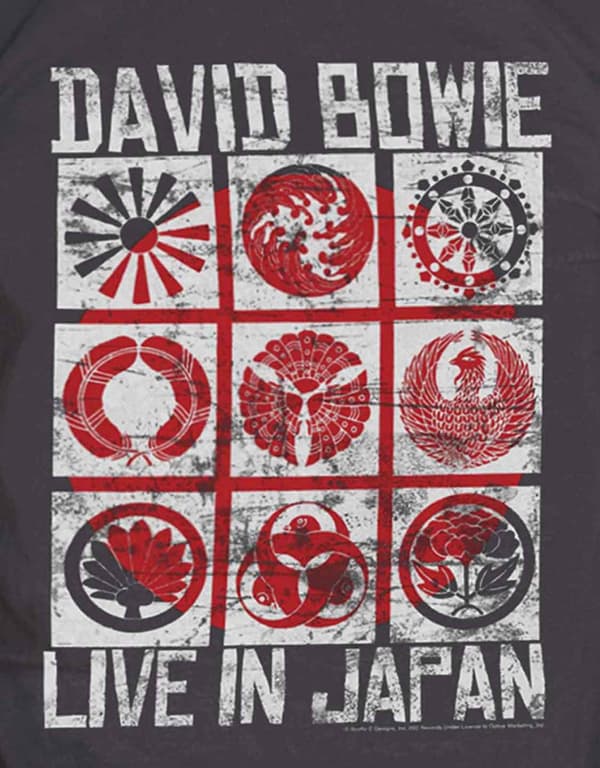 David Bowie Mens T Shirt Black Live In Japan Tour Poster Official