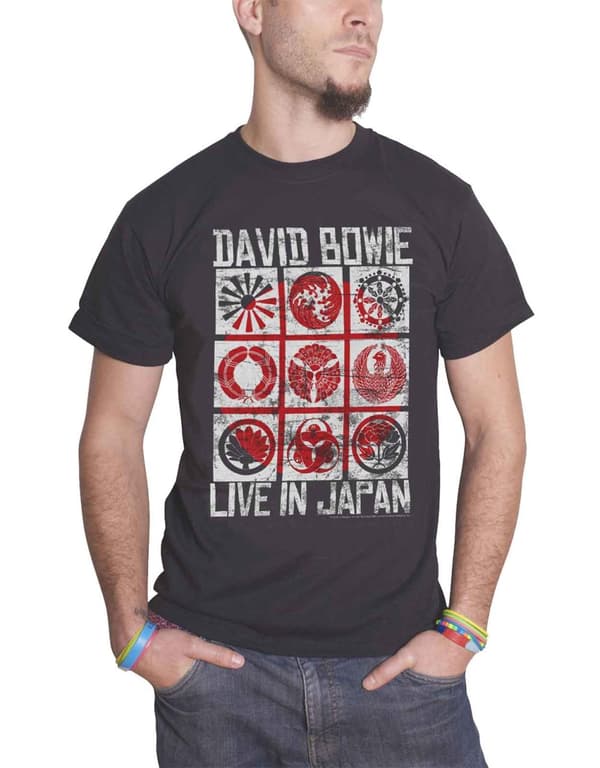 David Bowie Mens T Shirt Black Live In Japan Tour Poster Official