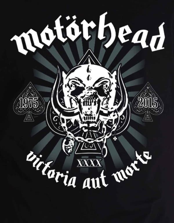 Motorhead T Shirt 40th Victoria Aut Morte Classic Warpig Official Mens Black