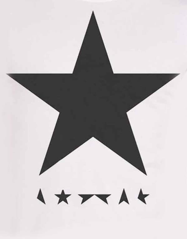 David Bowie T Shirt Blackstar Logo Album Cover Official Mens White
