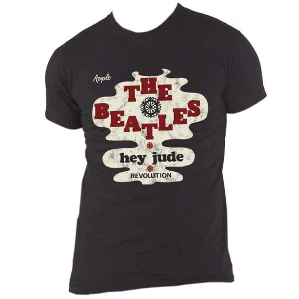 The Beatles T Shirt Hey Jude Revolution band logo Official Mens Black