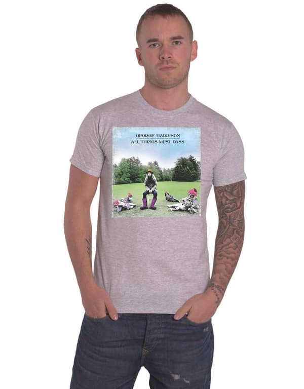 George Harrison All Things Must Pass Official Mens Grey T Shirt