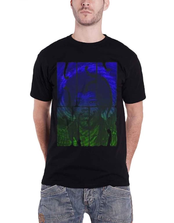 Jimi Hendrix T Shirt Swirly Text Band Logo Hippie Official Mens Black