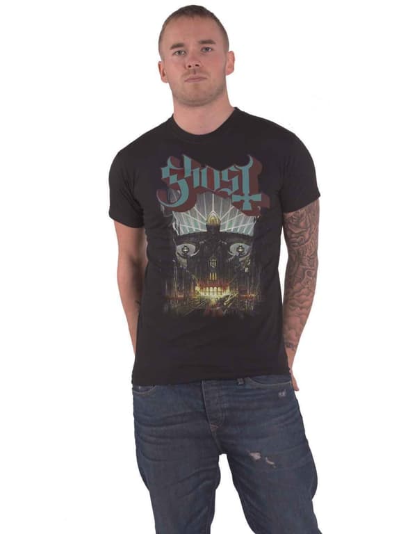 Ghost T Shirt Meliora Album Cover Band Logo Official Mens Black