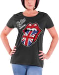 Miniatyrbild 1 av 5: The Rolling Stones T Shirt British Tongue Official Womens Grey Skinny Fit 10