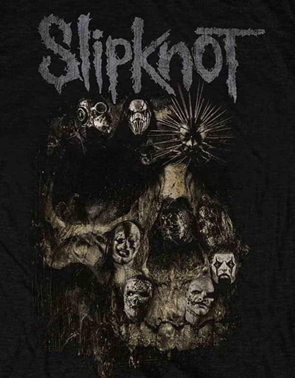Slipknot Skull Group band logo Official Mens Black T Shirt