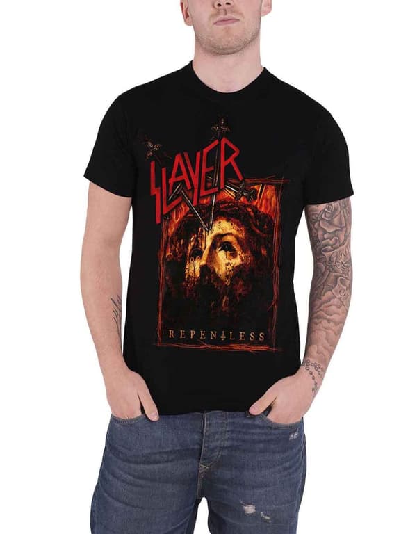 Slayer T Shirt Repentless cover band logo mens black official Black M