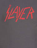 Miniatyrbild 3 av 4: Slayer T Shirt Distressed Classic Red Band Logo Official Mens Charcoal Grey