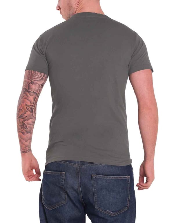 Slayer T Shirt Distressed Classic Red Band Logo Official Mens Charcoal Grey