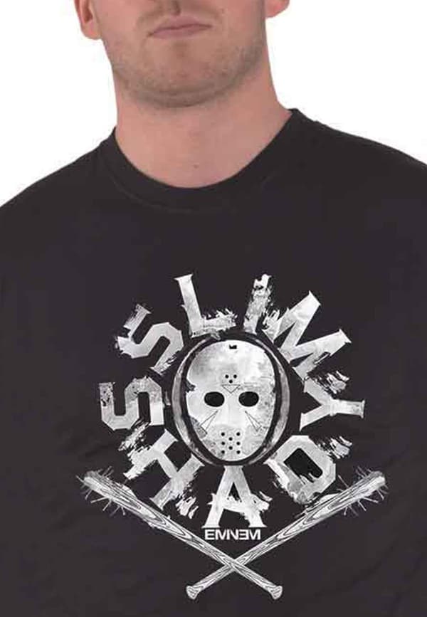 Eminem T Shirt Slim Shady Mask Logo Official Mens Black
