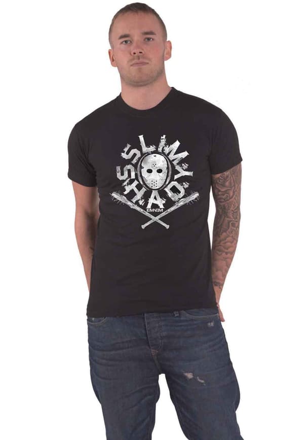 Eminem T Shirt Slim Shady Mask Logo Official Mens Black