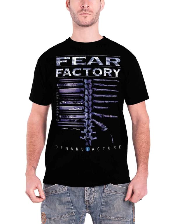 Fear Factory T Shirt Demanfacture band logo Official Mens Black