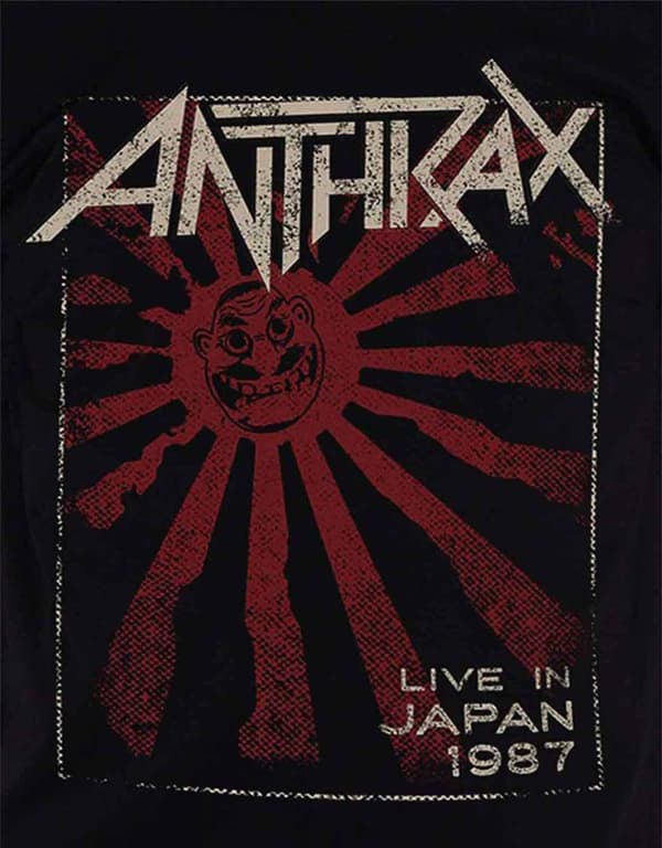 Anthrax T Shirt Live In Japan 1987 band logo Official Mens Black