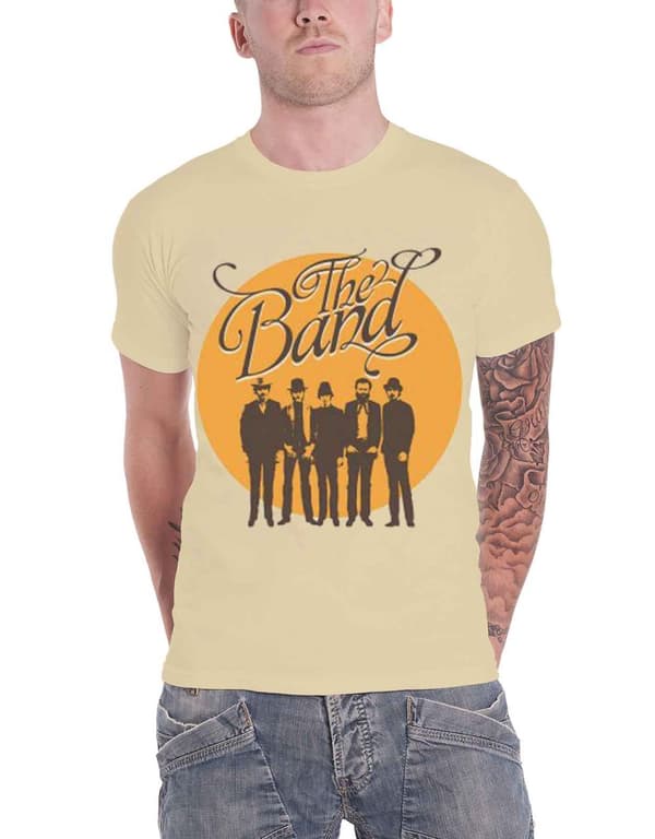 The Band Mens T Shirt Beige Last Waltz Band Circle Logo Official